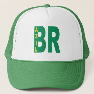 casquette trucker  blanc vert Design BRAZIL Hat