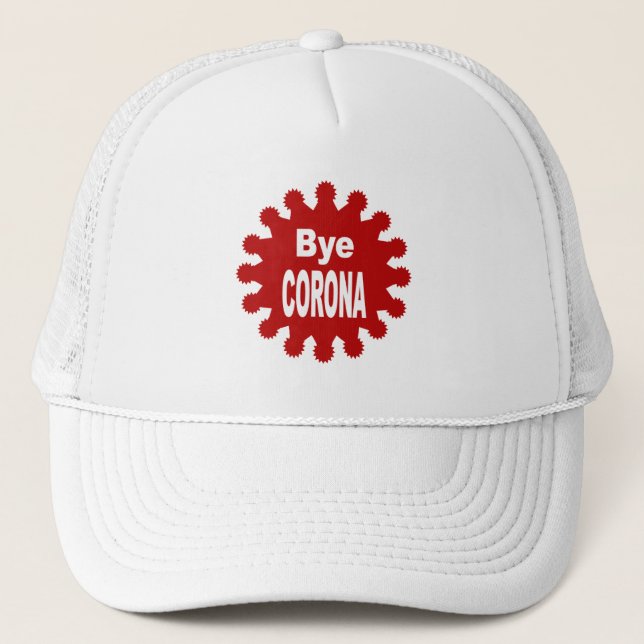 casquette trucker blanche  Bye CORONA Trucker Hat (Front)