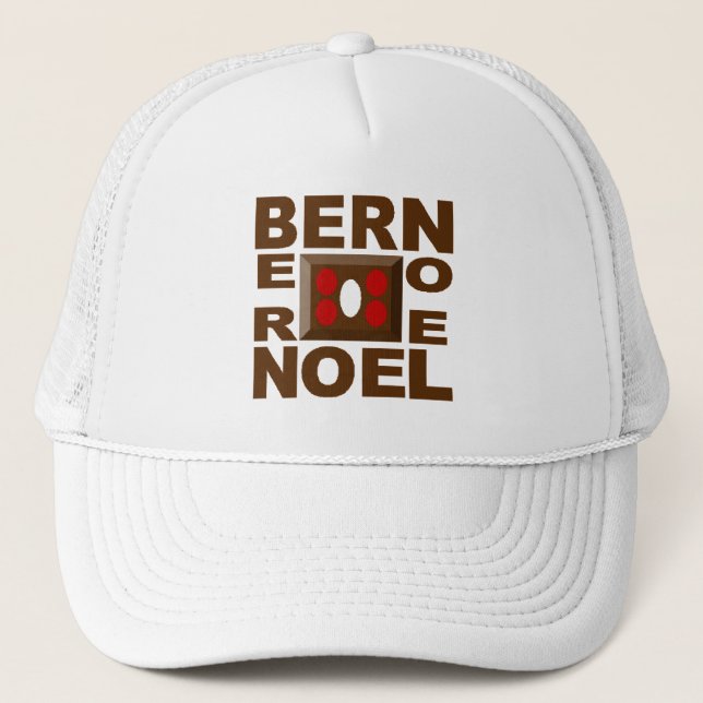 Casquette Trucker  blanche Design BERN  NOEL Hat (Front)
