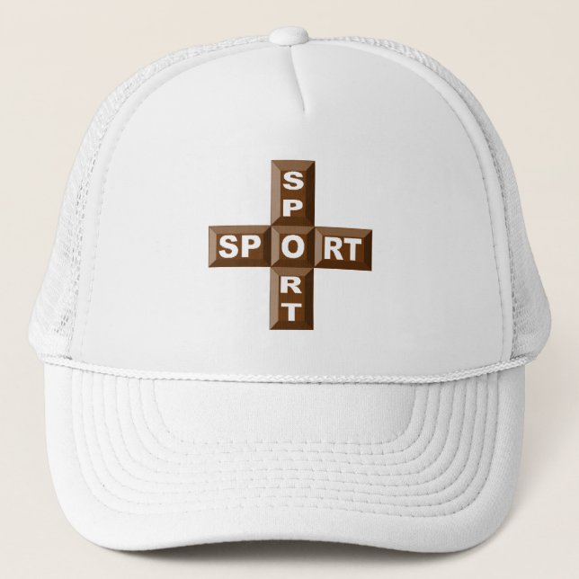 Casquette trucker  blanche  SPORT  CHOCOLAT Hat (Front)