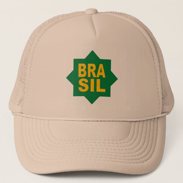 CASQUETTE TRUCKER KAKI DESIGN BRASIL HAT (Front)