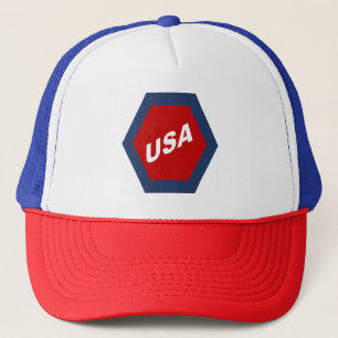 CASQUETTE TRUCKER RED WHITE BLUE USA SPORT HAT