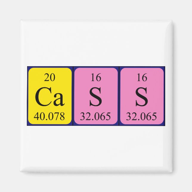 Cass periodic table name magnet (Front)