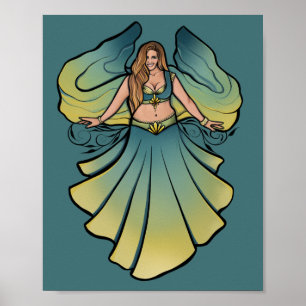 Cassandra Belly Dancer Goddess Veil Art Poster