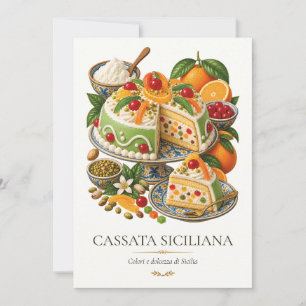 Cassata Siciliana– Vintage Italian Dessert Invitation