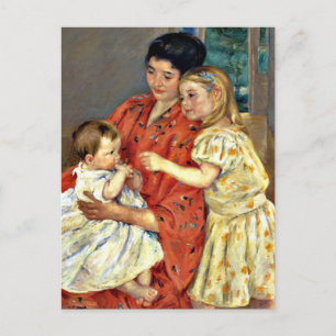 Cassatt - Mother and Sara Admiring the Baby, Postcard