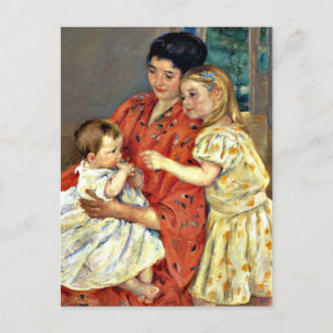 Cassatt - Mother and Sara Admiring the Baby, Postcard