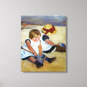 Cassatt's Children on the Beach Wrapped Canvas
