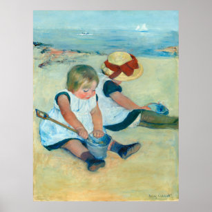 Cassatt's Children Playing on the Beach Poster