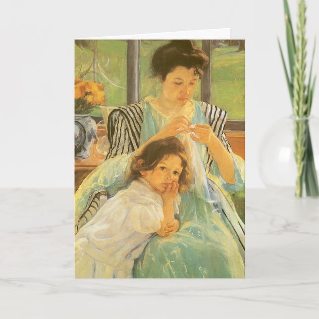 Cassatt's Young Mother Sewing, Happy Mother's Day Card (Front)