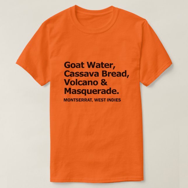 Cassava Bread and Goat Water Orange Tee (Design Front)