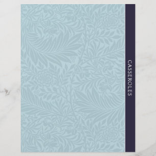 Casseroles Recipe Divider Vintage Blue Floral