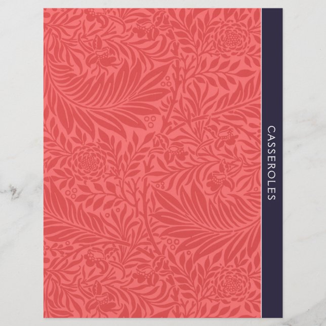 Casseroles | Recipe Divider | Vintage Red Floral (Front)