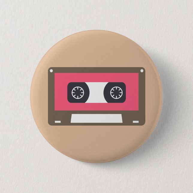 Cassette 6 Cm Round Badge (Front)