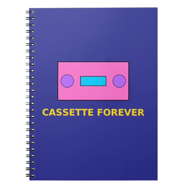Cassette Forever – Retro Tape Pixel Art Design Notebook (Front)