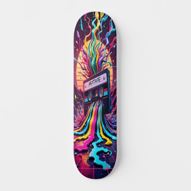 Cassette Meltdown - Retro Vibes Edition 1 Skateboard (Front)