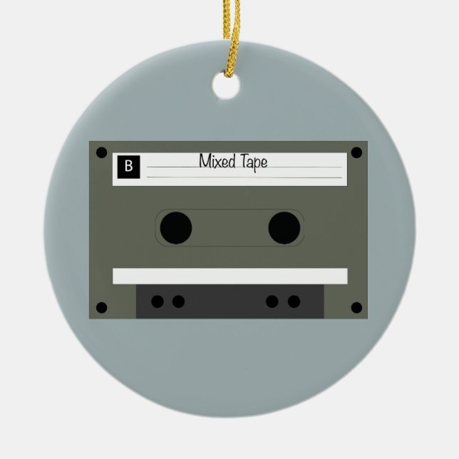 Cassette, Mixed Tape Ceramic Tree Decoration (Front)