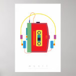 Cassette Player | Pop Art Poster 70s 80s | Quote<br><div class="desc">"Music doesn't have an expiration date" 60's 70's 80's Retro poster - Minimalist Cassette Tape Player Walkman. Looks fabulous in a black frame. Follow me on Instagram or Facebook or subscribe for updates on TakaraBeech.com ... I'd love to connect with you. Share your new art work on social media and...</div>