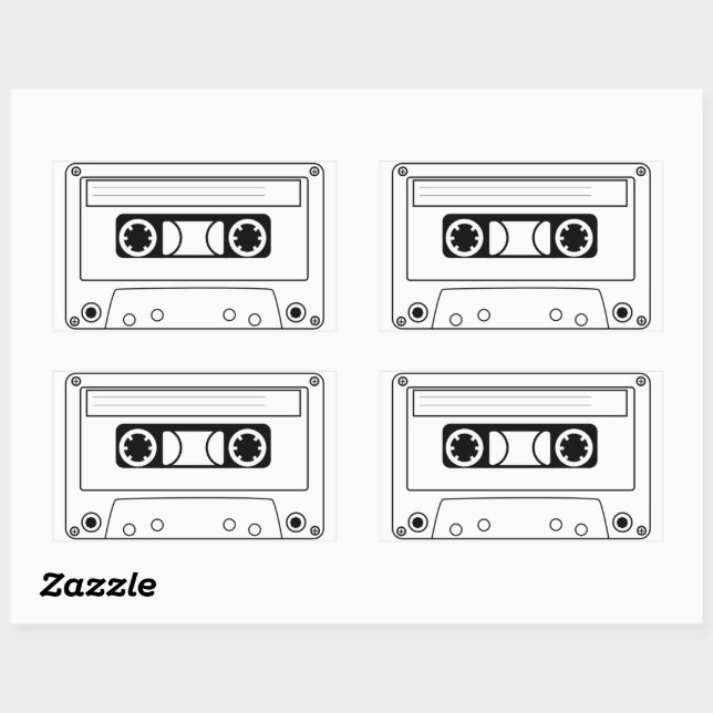 Cassette Rectangular Sticker (Sheet)