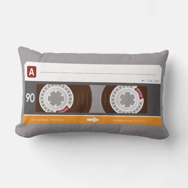 Cassette Tape American MoJo Lumbar Pillow (Front)