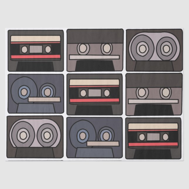 Cassette Tape Birthday Party Tissue Paper (Front)