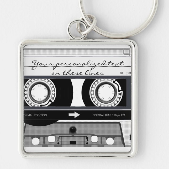 Cassette tape - black - key ring (Front)