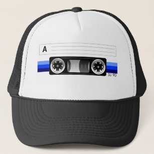 Cassette tape blue label hat