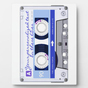 Cassette tape - blue - plaque