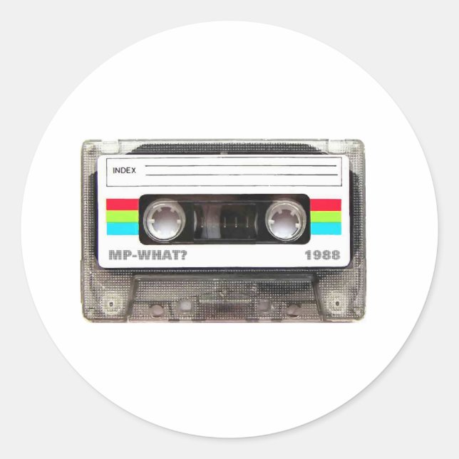 Cassette Tape Classic Round Sticker (Front)