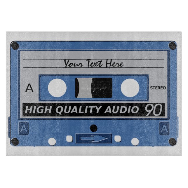 Cassette Tape custom cutting board (Front)