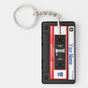Cassette Tape Customisable Key Chain, Vintage Ring