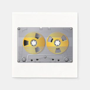Cassette Tape Illustration Vintage Music Lover  Napkin