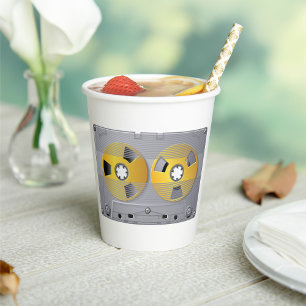 Cassette Tape Illustration Vintage Music Lover  Paper Cups