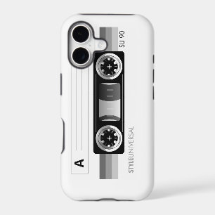 Cassette tape label grey case