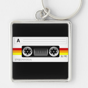 Cassette tape label keychain