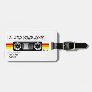 Cassette tape label luggage tag