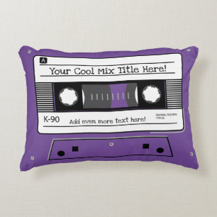Cassette Tape, Mix Tape, Retro Gift, Personalized Decorative Cushion