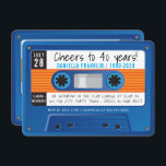CASSETTE TAPE modern disco birthday blue orange Invitation<br><div class="desc">by kat massard >>> https://linktr.ee/simplysweetpaperie <<< A retro cassette tape invitation design for your BIRTHDAY - original design perfect for a vintage or disco 70's or 80's party TIP :: 1. To change/move graphics & fonts and add more text - hit the "customise it" button. - - - - -...</div>