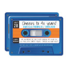 CASSETTE TAPE modern disco birthday blue orange