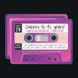 CASSETTE TAPE modern vintage disco birthday purple Invitation<br><div class="desc">by kat massard >>> https://linktr.ee/simplysweetpaperie <<< A retro cassette tape invitation design for your BIRTHDAY - original design perfect for a vintage or disco 70's or 80's party TIP :: 1. To change/move graphics & fonts and add more text - hit the "customise it" button. - - - - -...</div>
