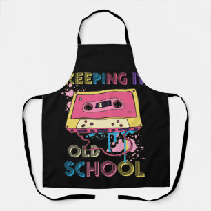 Cassette Tape Music Retro 80s Keeping old School Apron