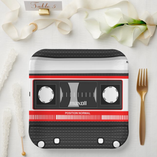 Cassette Tape Paper Plate (Wedding)
