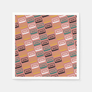 Cassette Tape Pattern Napkin