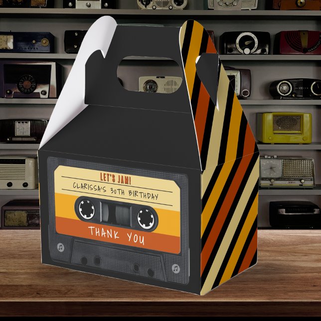 Cassette Tape Pink Retro Birthday Party Favour Box (Creator Uploaded)