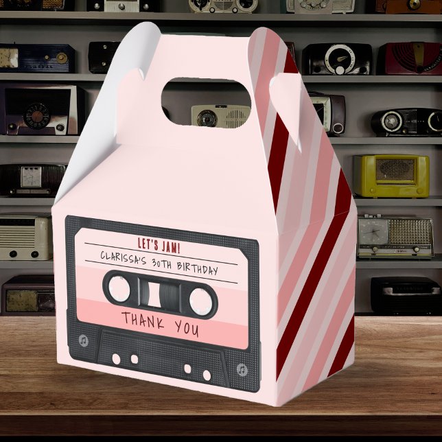 Cassette Tape Pink Retro Birthday Party Favour Box (Creator Uploaded)