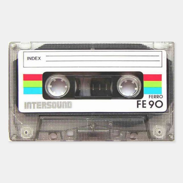 Cassette Tape Rectangular Stickers (Front)