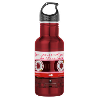 Cassette tape - red - 532 ml water bottle