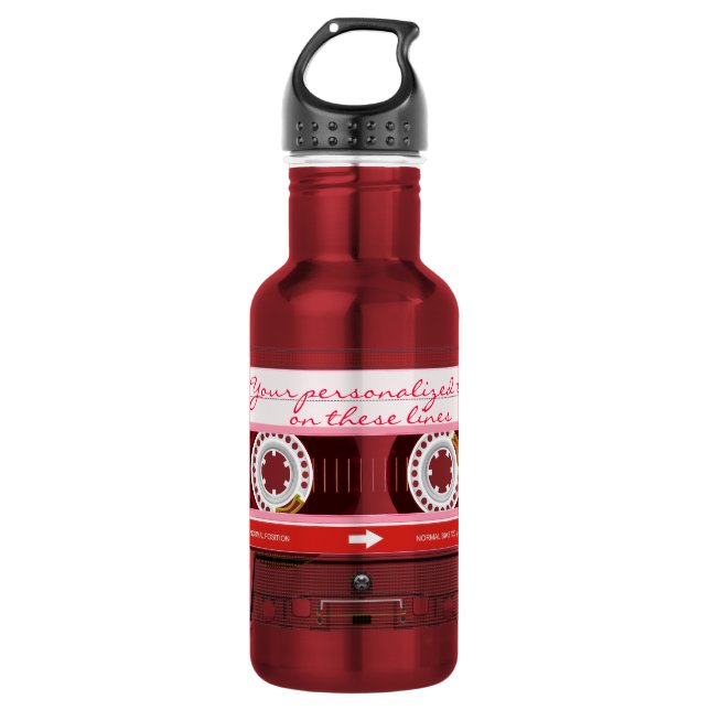 Cassette tape - red - 532 ml water bottle (Front)
