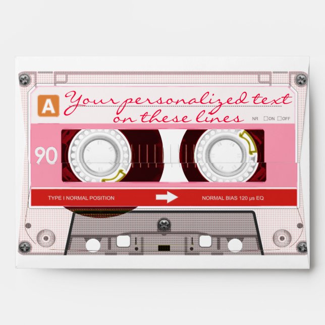 Cassette tape - red - envelopes (Back (Top Flap))