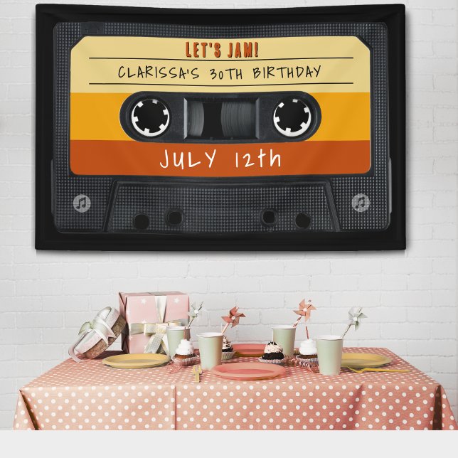 Cassette Tape Retro Birthday Party Banner (Cassette Tape Retro Birthday Party Banner
)